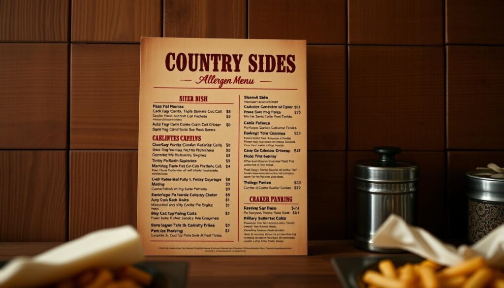 Cracker Barrel Country Sides Allergen Menu
