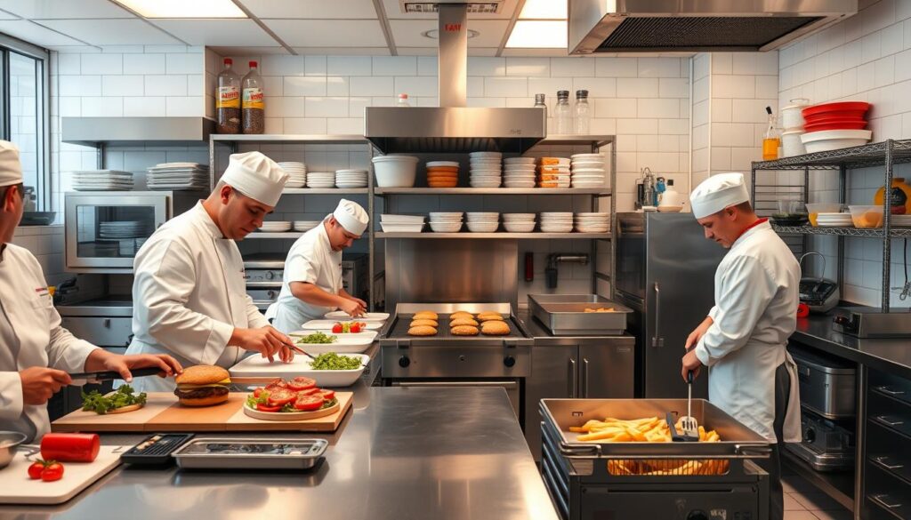Five Guys Kitchen Preparation Areas