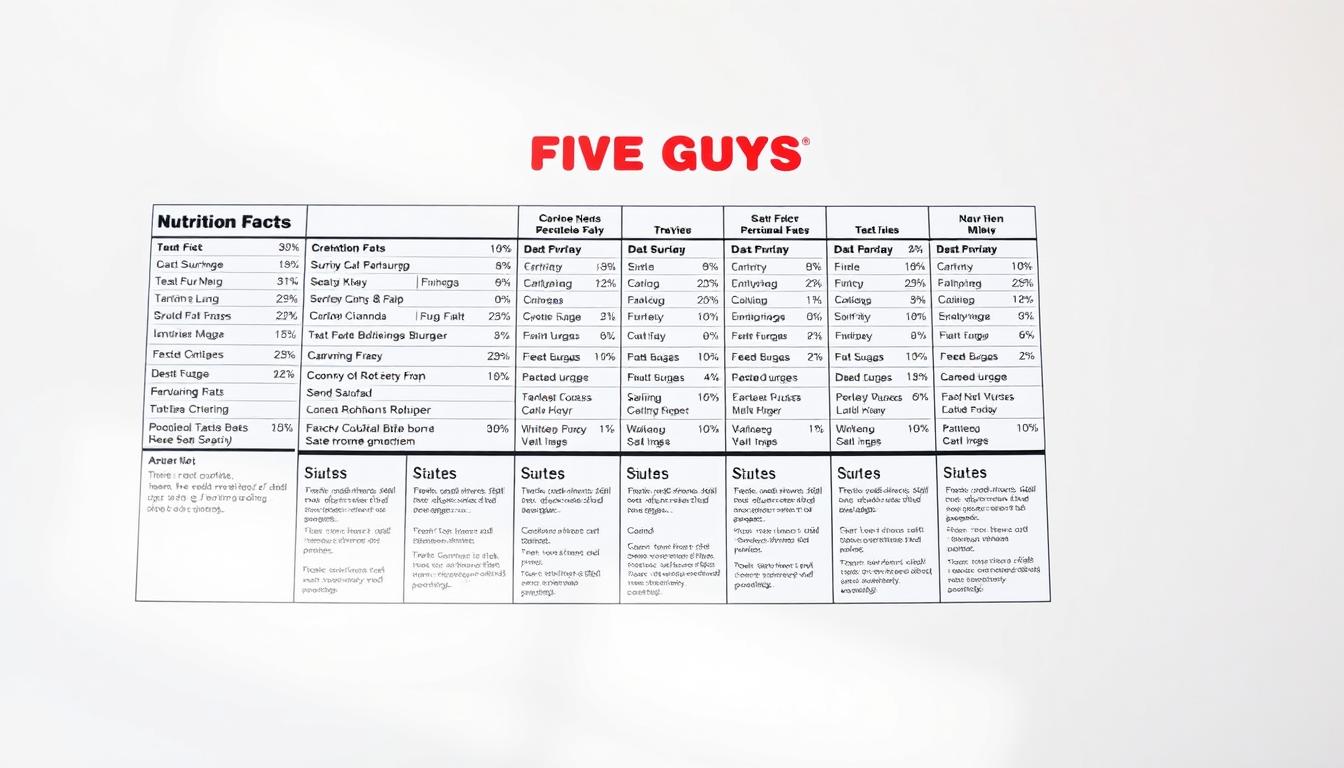 Five Guys Menu Nutrition