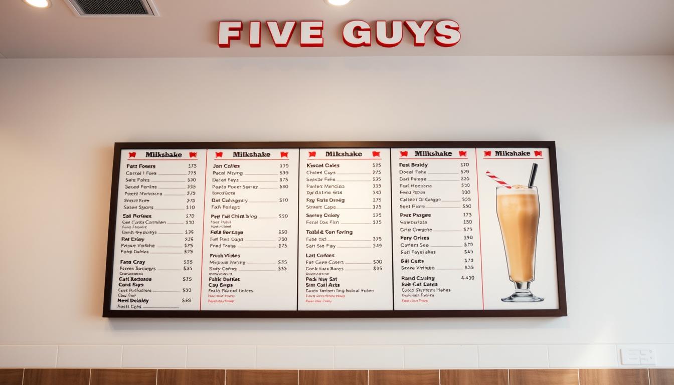 Five Guys Milkshake Menu