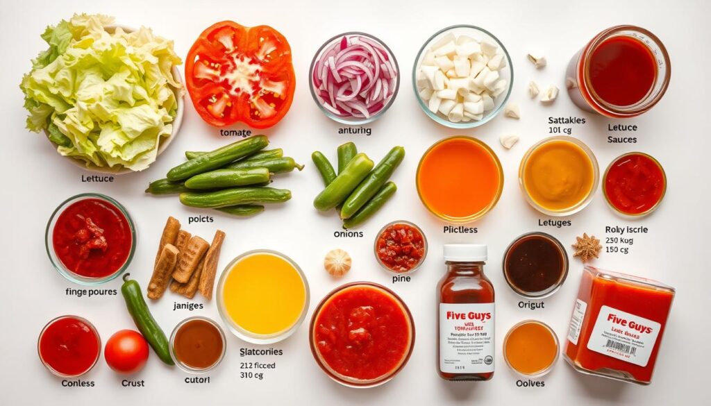 Five Guys Toppings Nutrition