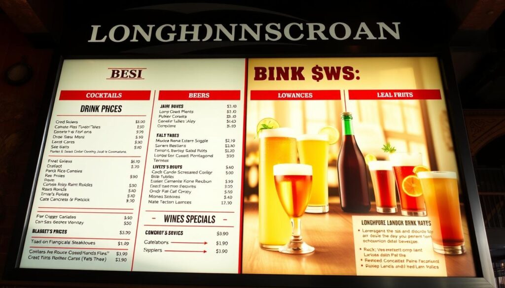 Longhorn Steakhouse Drink Specials Pricing