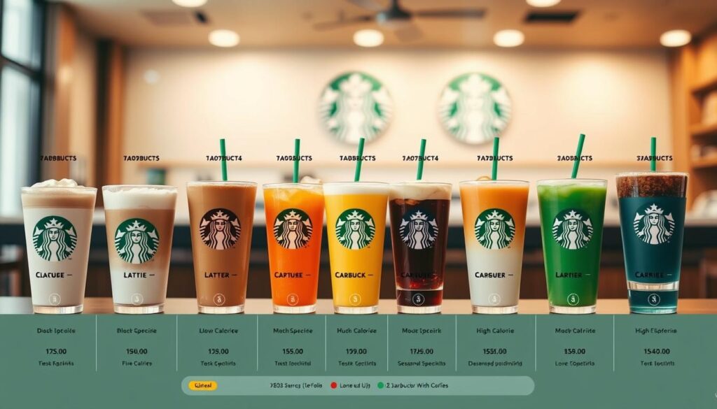 Starbucks drinks calories infographic